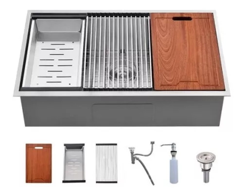 Pileta De A.inox 70x45x22 + Accesorios - Cagliari