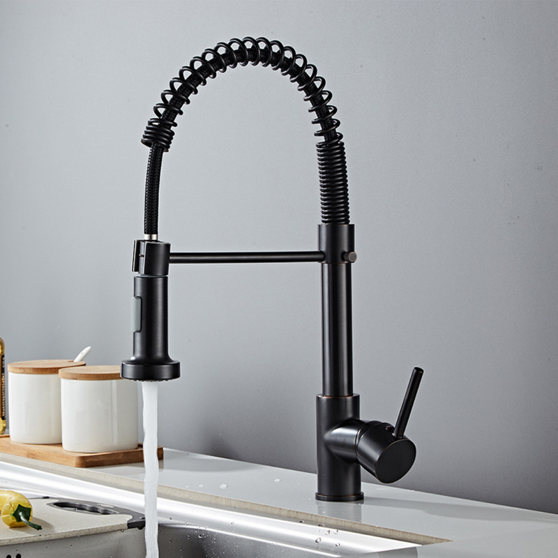 Monocomando Cocina Palito Extensible Negro- Cagliari