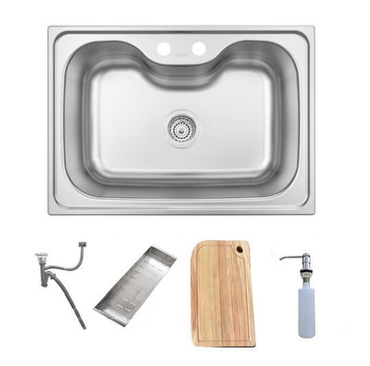 Pileta de Acero Inoxidable Cagliari 62x43x*22 + Accesorios