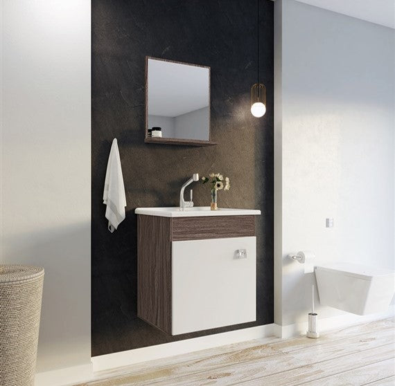 Mueble de Baño Essenza 400 - Incluye Bacha y Espejo con Estante