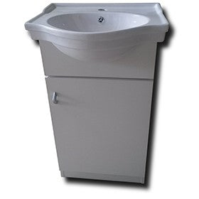 Mueble Para Baño Blanco Con Mesada y Bacha Blanca (0,5 M)